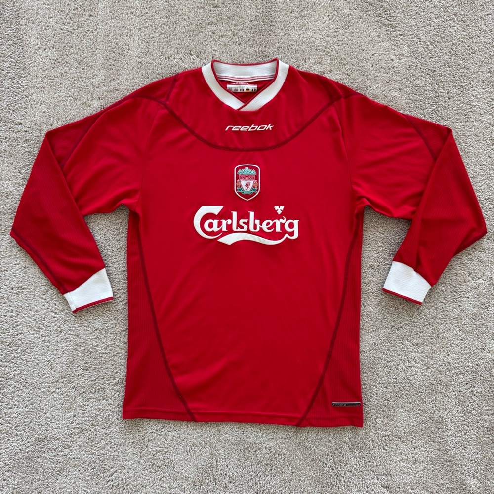 LIVERPOOL FC 2002 2003 HOME FOOTBALL SOCCER JERSEY LONG SLEEVE MEN SZ SMALL